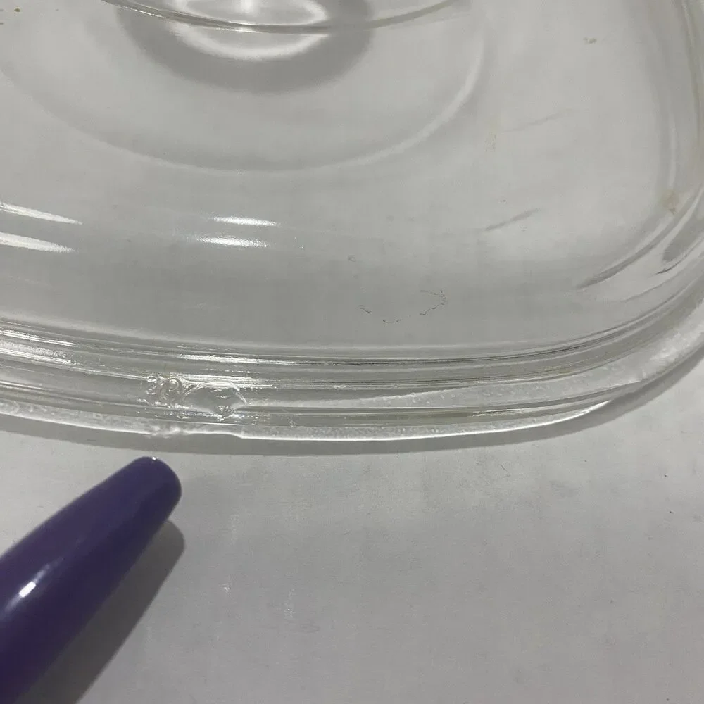 VTG Pyrex Corning Ware A-9-C Square Replacement Lid Only Clear Glass USA